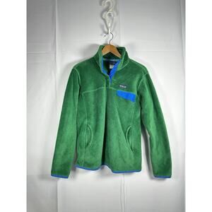 Patagonia Polartec Thermal Pro Fleece Pullover Green Blue Womens L